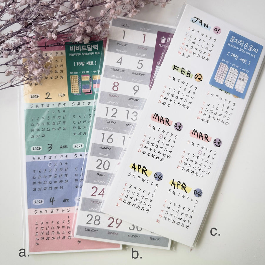 2023 Everyday Calendar sticker set – journalpages